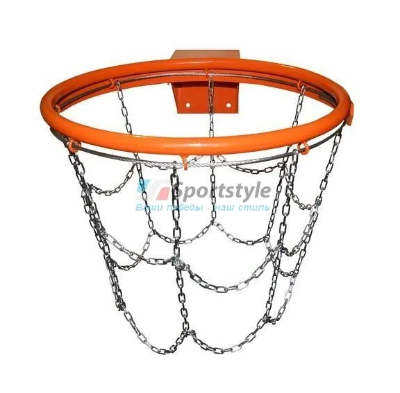 Кольцо баскетбольное № 7 с полимерным покрытием антивандальное с металлической сеткой КБ5