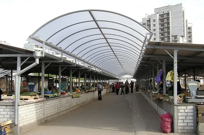 Торговый навес для уличной торговли: способы монтажа