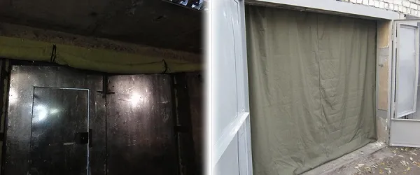 Как закрепить брезентовые шторы в гараже